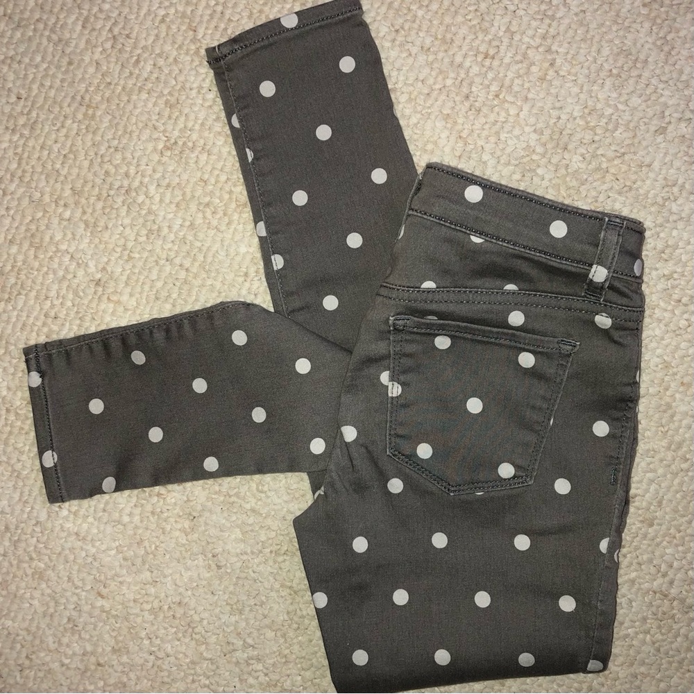 GAP Denim Kids Gray Polka Dot Stretch Jeggings, Sz 8R